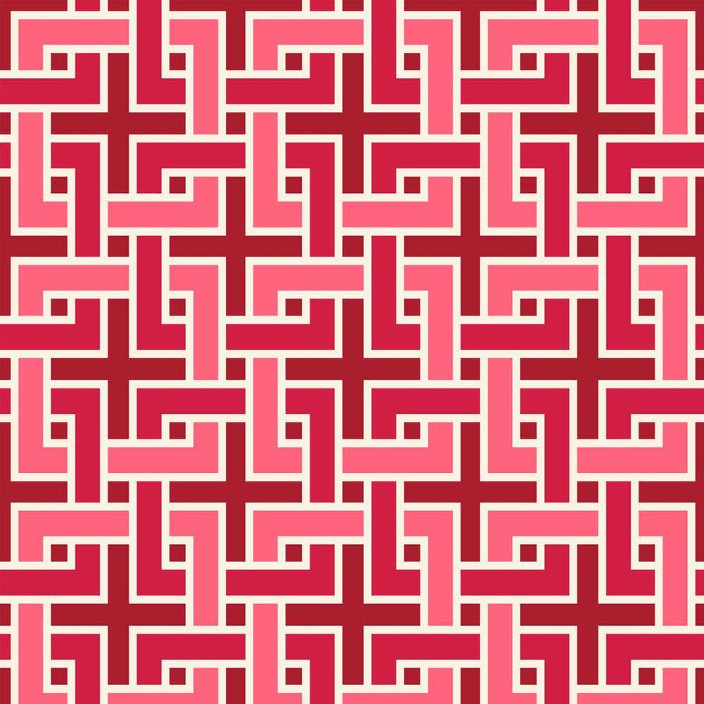 Manchurian Fret Maraschino by RM CoCo Fabric