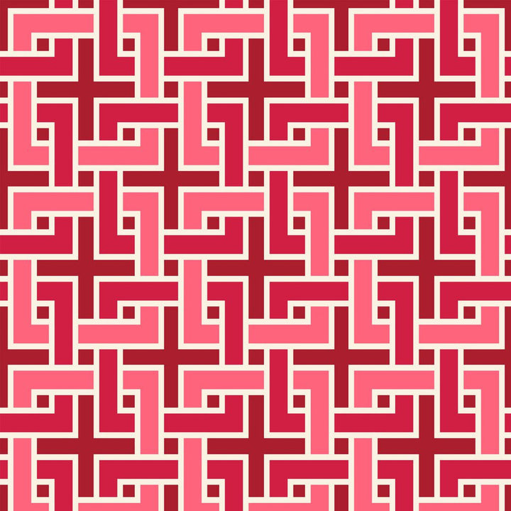 Manchurian Fret Maraschino by RM CoCo Fabric