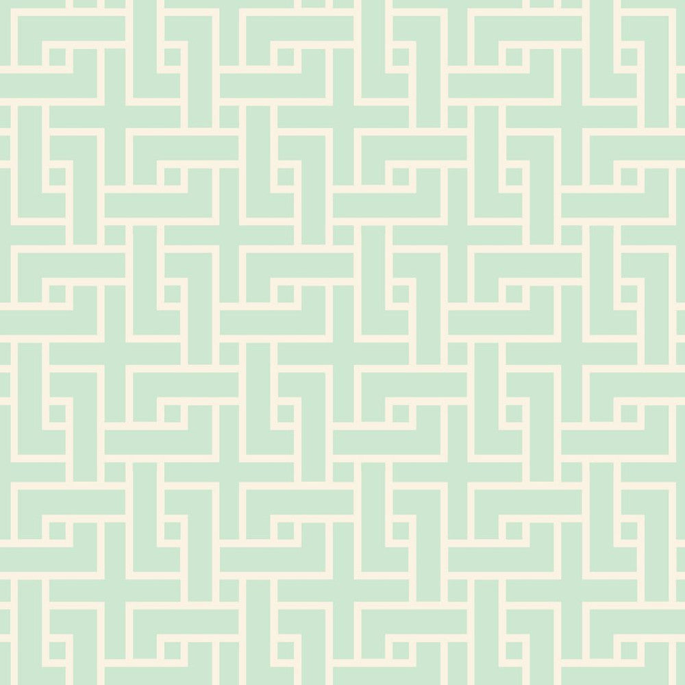 Manchurian Fret Mint by RM CoCo Fabric