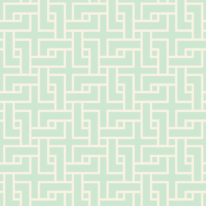 Manchurian Fret Mint by RM CoCo Fabric