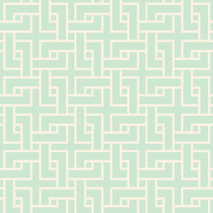 Manchurian Fret Mint by RM CoCo Fabric
