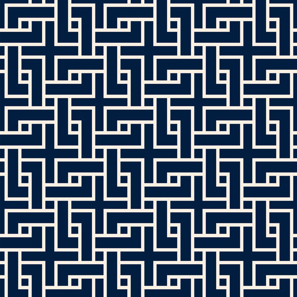 Manchurian Fret Navy by RM CoCo Fabric