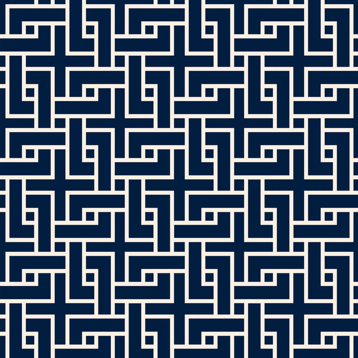 Manchurian Fret Navy by RM CoCo Fabric