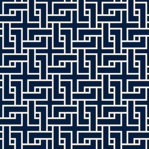 Manchurian Fret Navy by RM CoCo Fabric