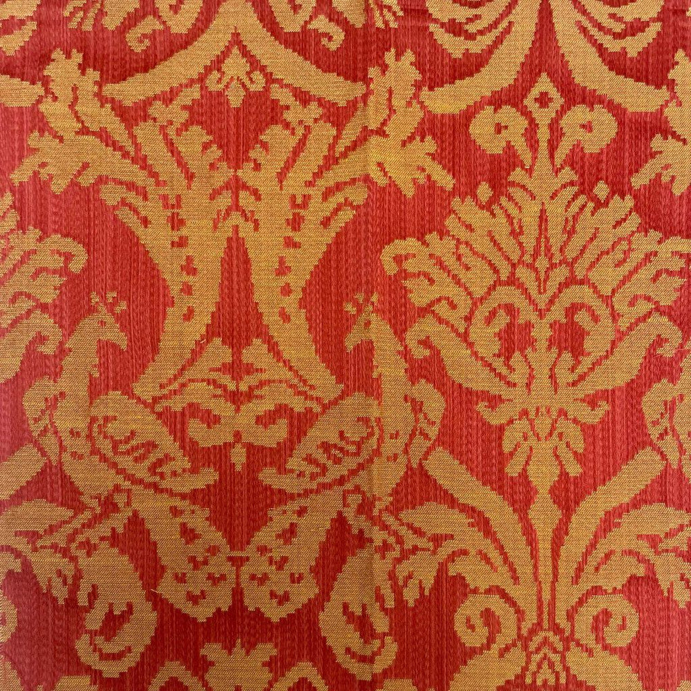 Delacroix Damask Poppy by RM CoCo Fabric Inspired Living Vol 9 50% Polyester 50% Rayon See Sample 21000 Horizontal: 13.5 and Vertical: 19.75 54 - Fabric Carolina -