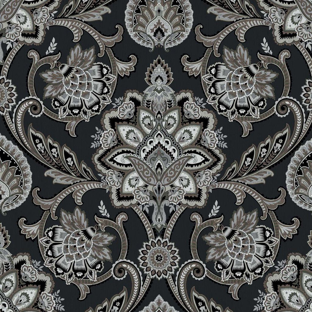Blickling Garden Damask Charcoal by RM CoCo Fabric ColorWorks Fall 2021 RM Studio See Sample 0 Horizontal: 27 and Vertical: 27 0 - Fabric Carolina -