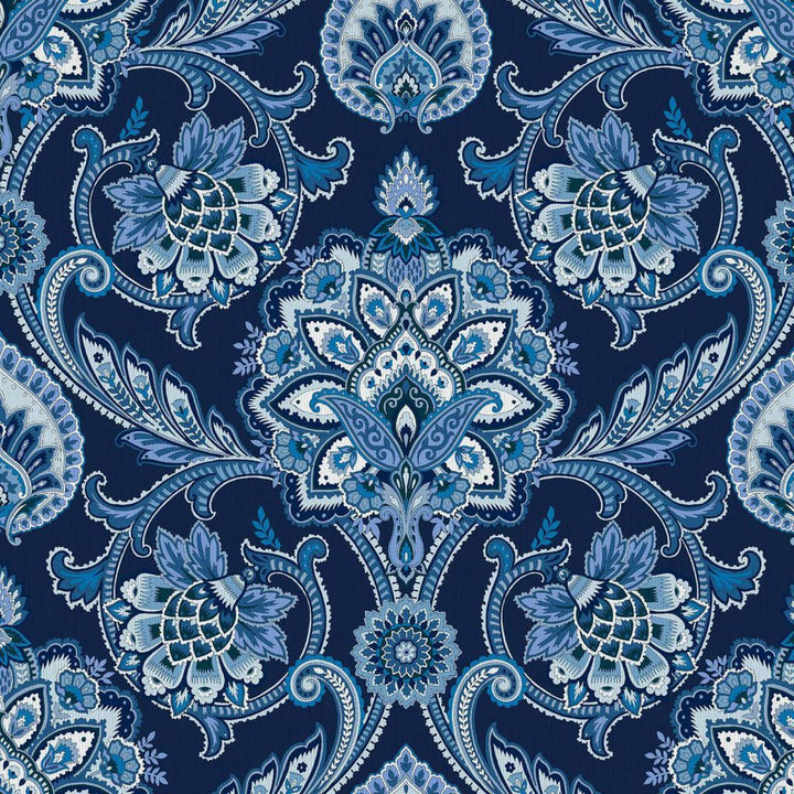 Blickling Garden Damask Mood Indigo by RM CoCo Fabric