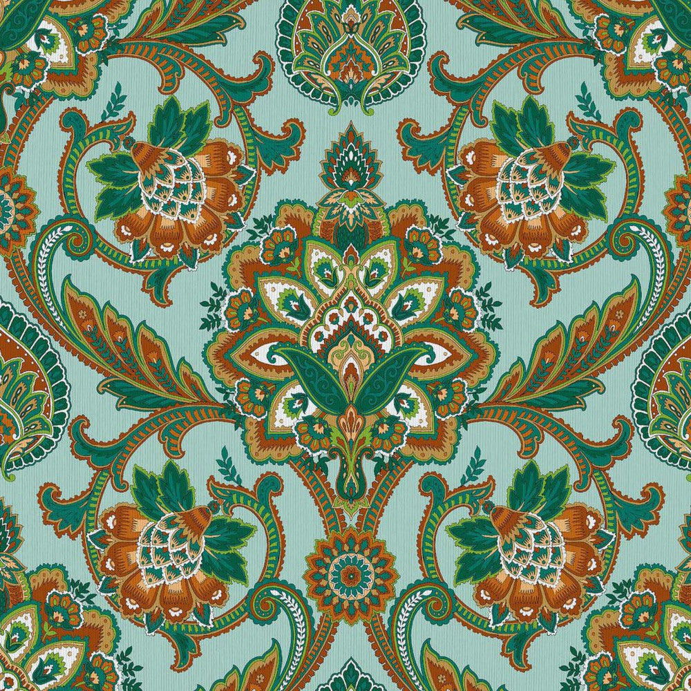 Blickling Garden Damask Tidal Pool by RM CoCo Fabric