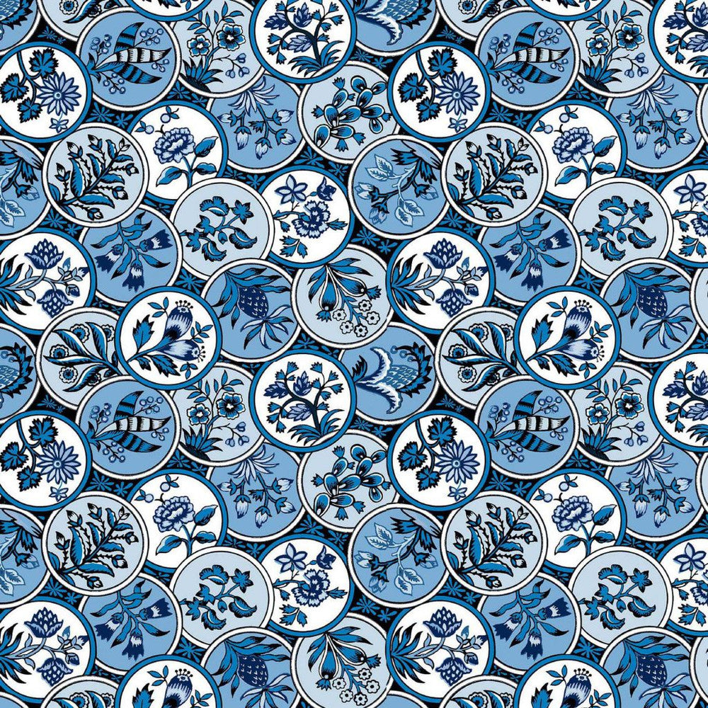 Cloisonné Mood Indigo by RM CoCo Fabric