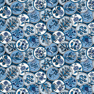 Cloisonné Mood Indigo by RM CoCo Fabric