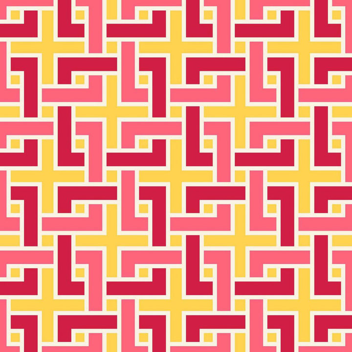 Manchurian Fret Imperial Yellow by RM CoCo Fabric