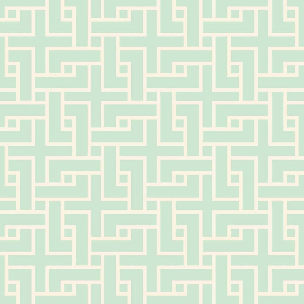 Manchurian Fret Mint by RM CoCo Fabric