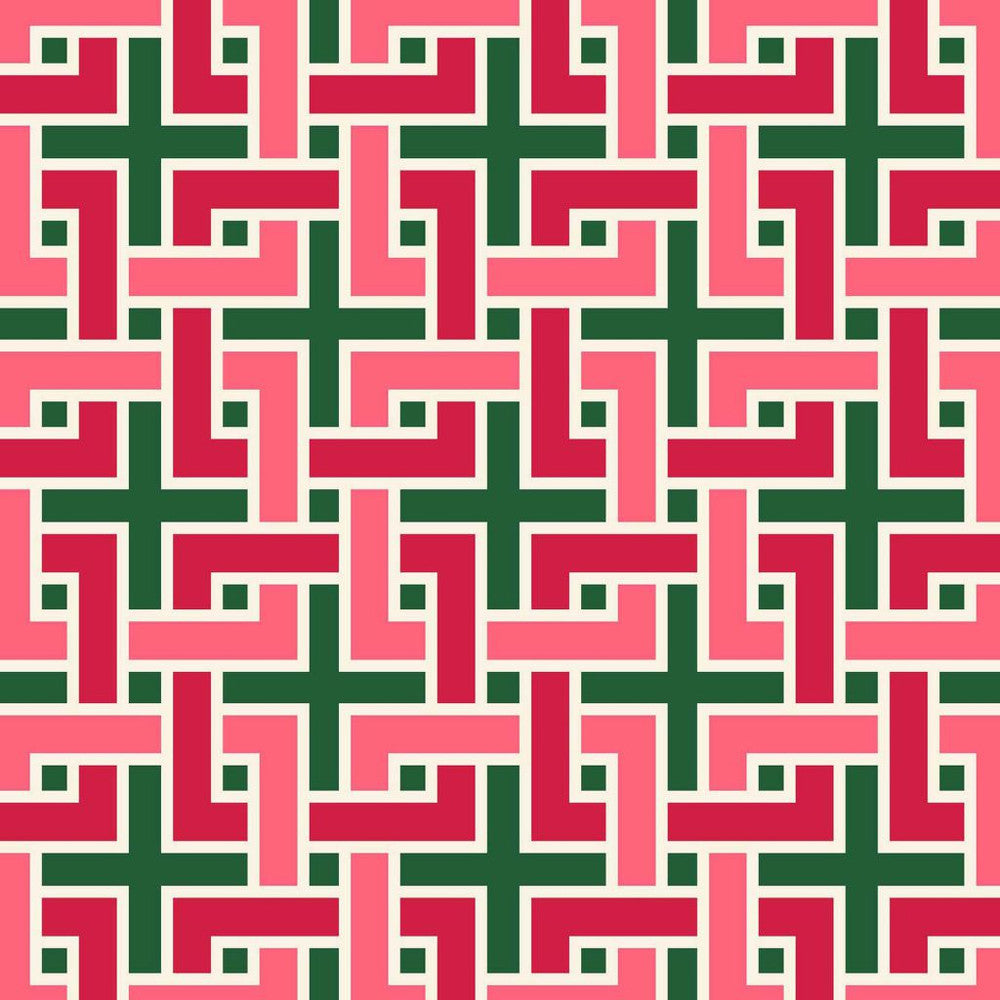 Manchurian Fret Emerald by RM CoCo Fabric