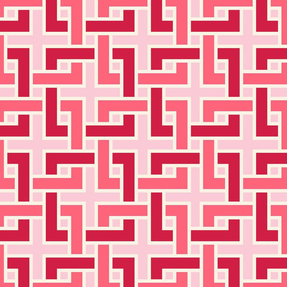 Manchurian Fret Cherry Blossom by RM CoCo Fabric