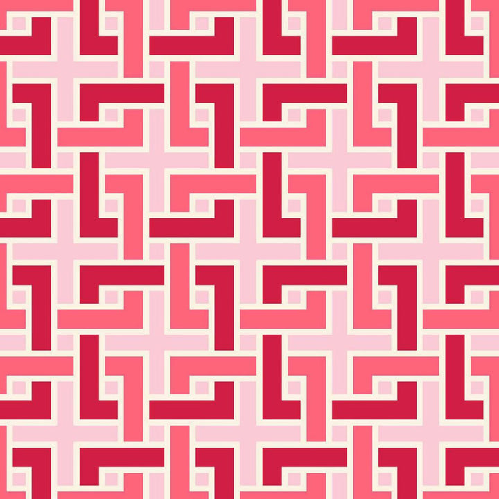Manchurian Fret Cherry Blossom by RM CoCo Fabric