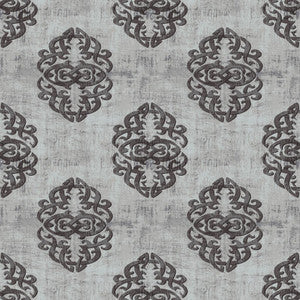 Guinevere Damask Charcoal by RM CoCo Fabric