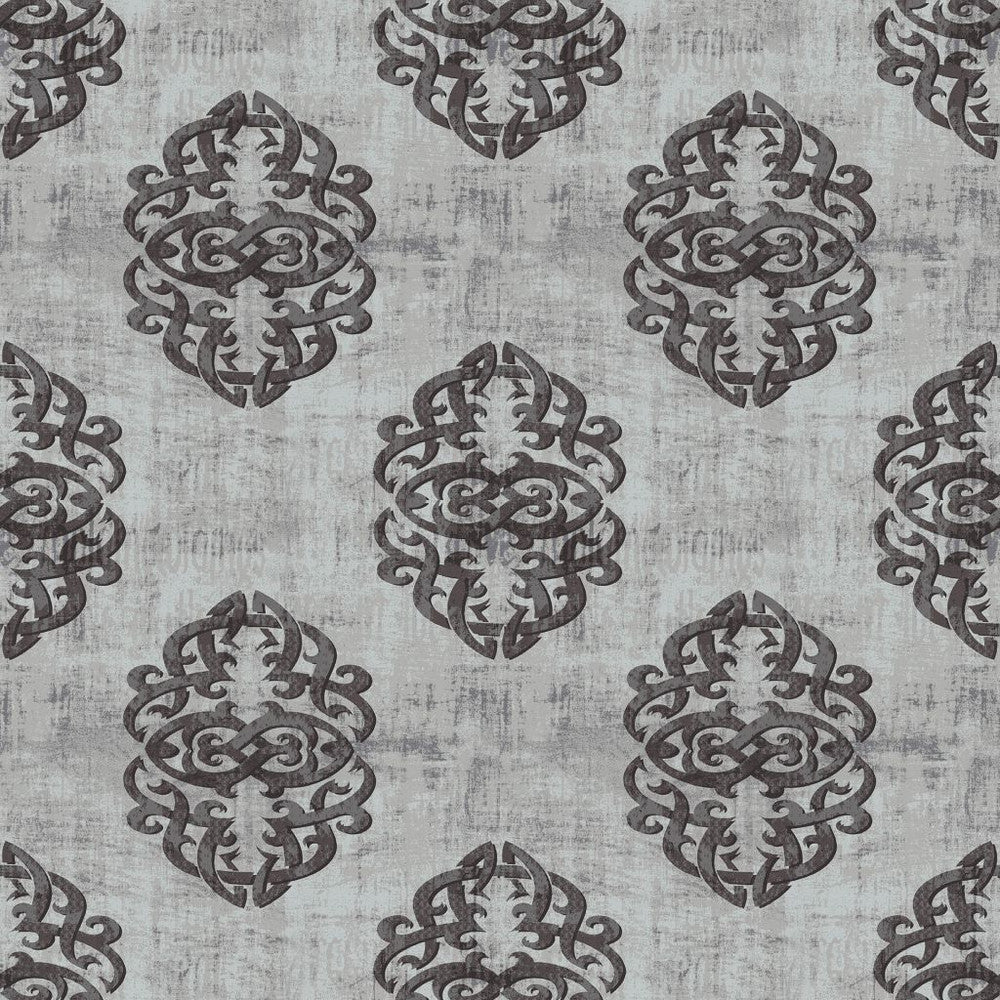 Guinevere Damask Charcoal by RM CoCo Fabric