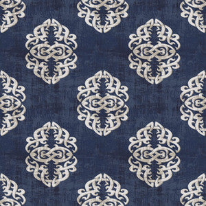 Guinevere Damask Sapphire by RM CoCo Fabric