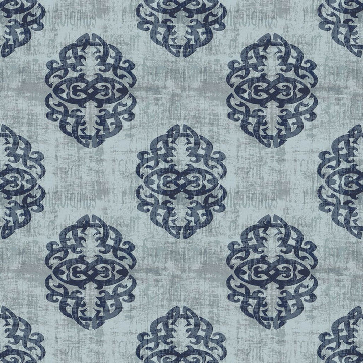 Guinevere Damask Blue Bell by RM CoCo Fabric
