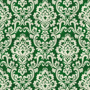 Frescato Damask Reversal Emerald by RM CoCo Fabric