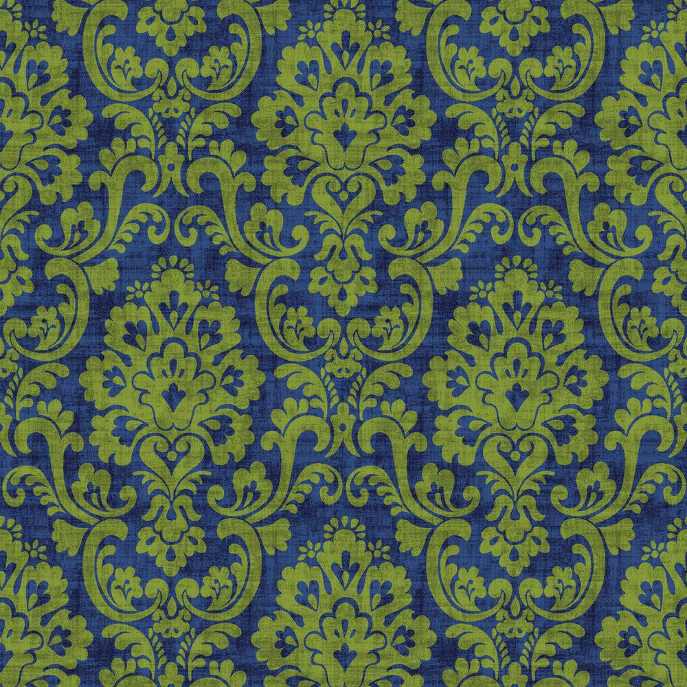 Frescato Damask Reversal Blue Grass by RM CoCo Fabric
