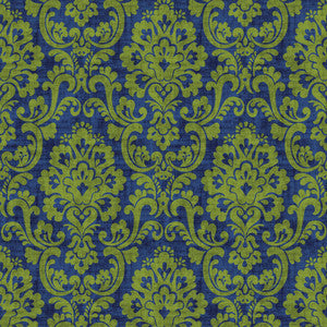 Frescato Damask Reversal Blue Grass by RM CoCo Fabric