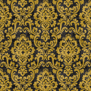 Frescato Damask Reversal Black Gold by RM CoCo Fabric