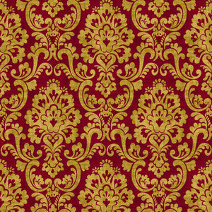Frescato Damask Reversal Opera Red by RM CoCo Fabric