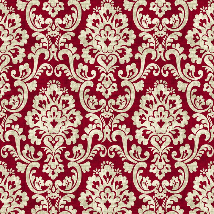 Frescato Damask Reversal Red Hot by RM CoCo Fabric