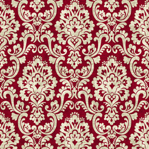 Frescato Damask Reversal Red Hot by RM CoCo Fabric