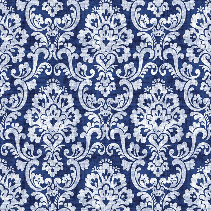 Frescato Damask Reversal Sapphire by RM CoCo Fabric