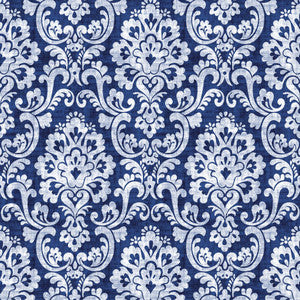 Frescato Damask Reversal Sapphire by RM CoCo Fabric
