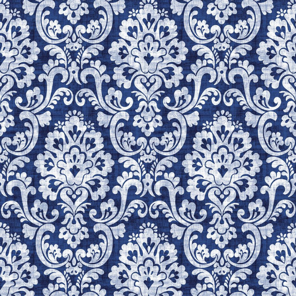 Frescato Damask Reversal Sapphire by RM CoCo Fabric ColorWorks Spring 2022 RM Studio See Sample 0 Horizontal: 13.5 and Vertical: 20.5 0 - Fabric Carolina -