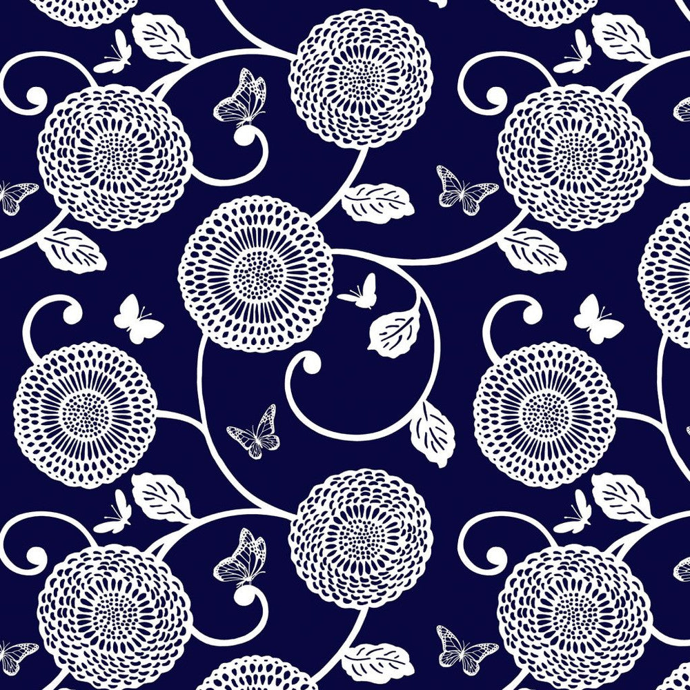 Mum's the Word Indigo by RM CoCo Fabric ColorWorks Spring 2022 RM Studio See Sample 0 Horizontal: 18 and Vertical: 18 0 - Fabric Carolina -