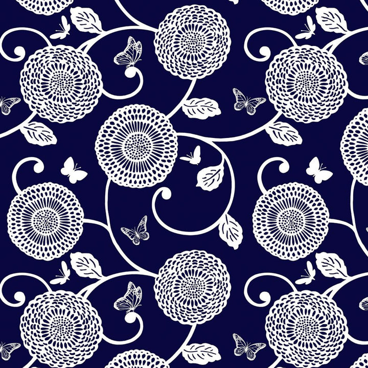 Mum's the Word Indigo by RM CoCo Fabric ColorWorks Spring 2022 RM Studio See Sample 0 Horizontal: 18 and Vertical: 18 0 - Fabric Carolina -
