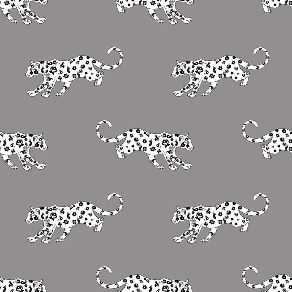 Cool Cat Pewter by RM CoCo Fabric