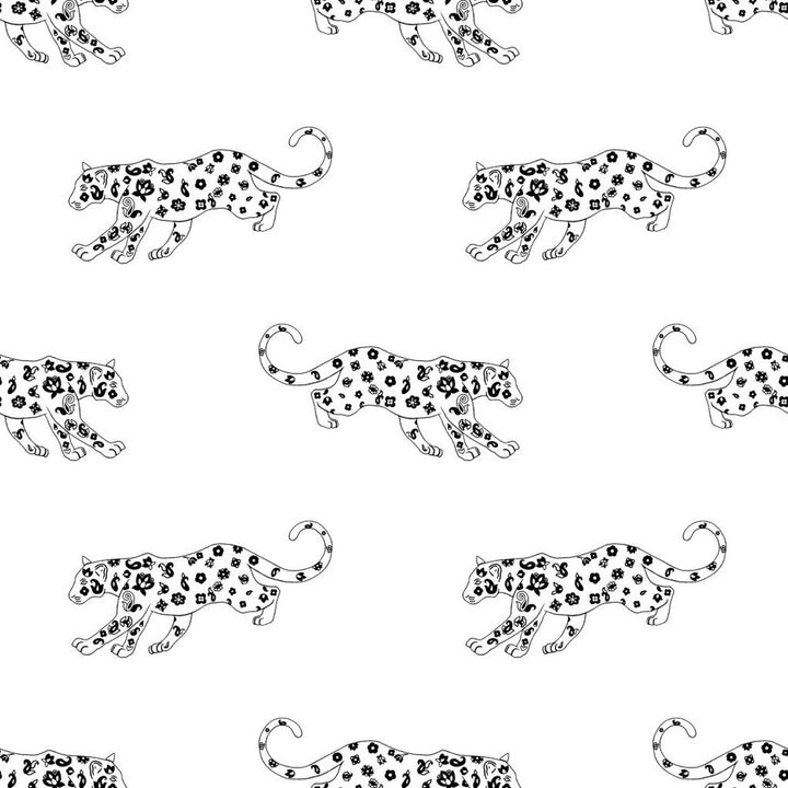 Cool Cat White Leopard by RM CoCo Fabric