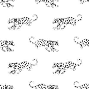 Cool Cat White Leopard by RM CoCo Fabric