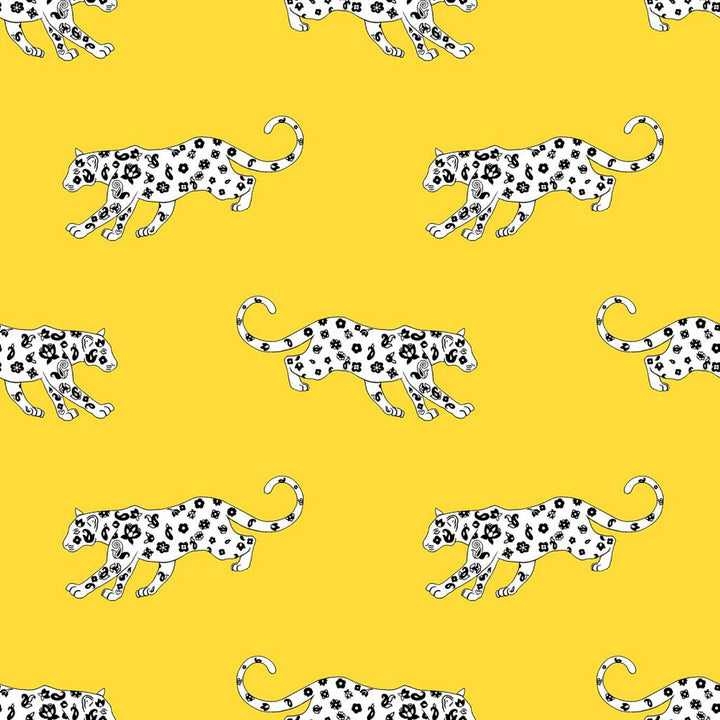 Cool Cat Yellow Zinger by RM CoCo Fabric