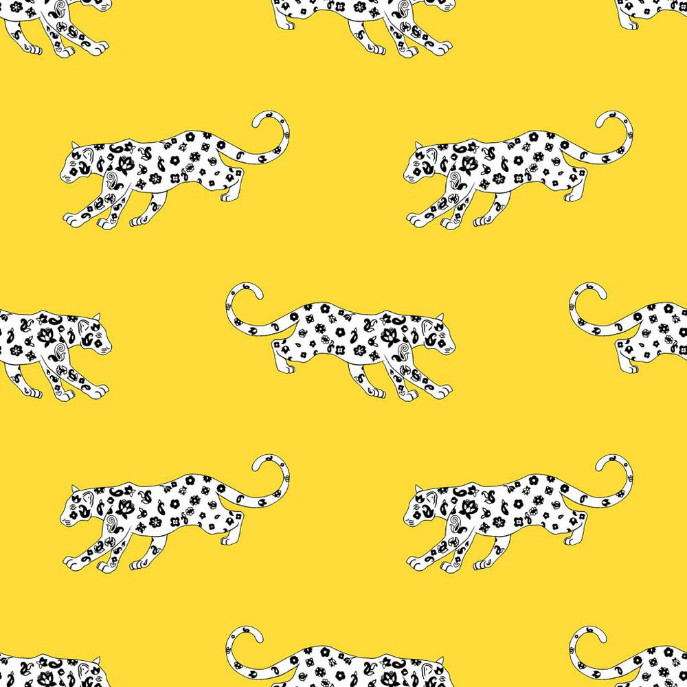 Cool Cat Yellow Zinger by RM CoCo Fabric