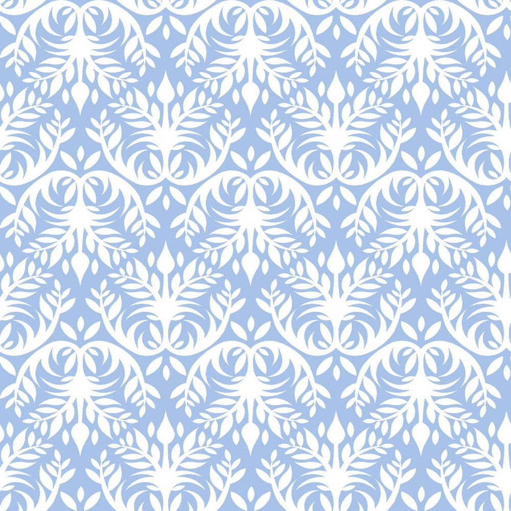 Double Dutch Damask Reversal French Blue by RM CoCo Fabric
