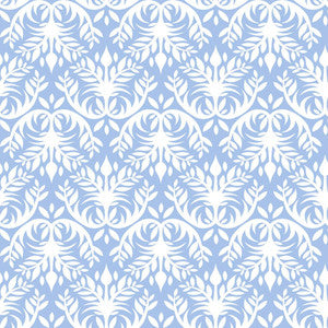 Double Dutch Damask Reversal French Blue by RM CoCo Fabric