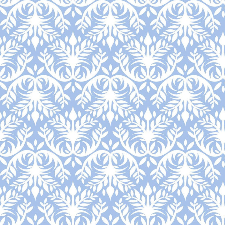 Double Dutch Damask Reversal French Blue by RM CoCo Fabric ColorWorks Spring 2022 RM Studio See Sample 0 Horizontal: 9 and Vertical: 9 0 - Fabric Carolina -