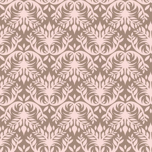 Double Dutch Damask Reversal Chocolate Strawberry by RM CoCo Fabric