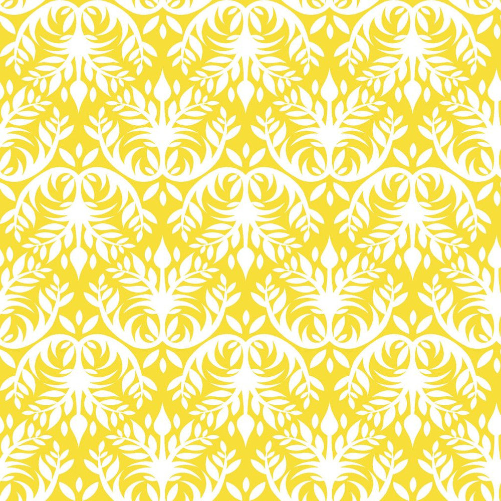 Double Dutch Damask Reversal Goldenrod by RM CoCo Fabric