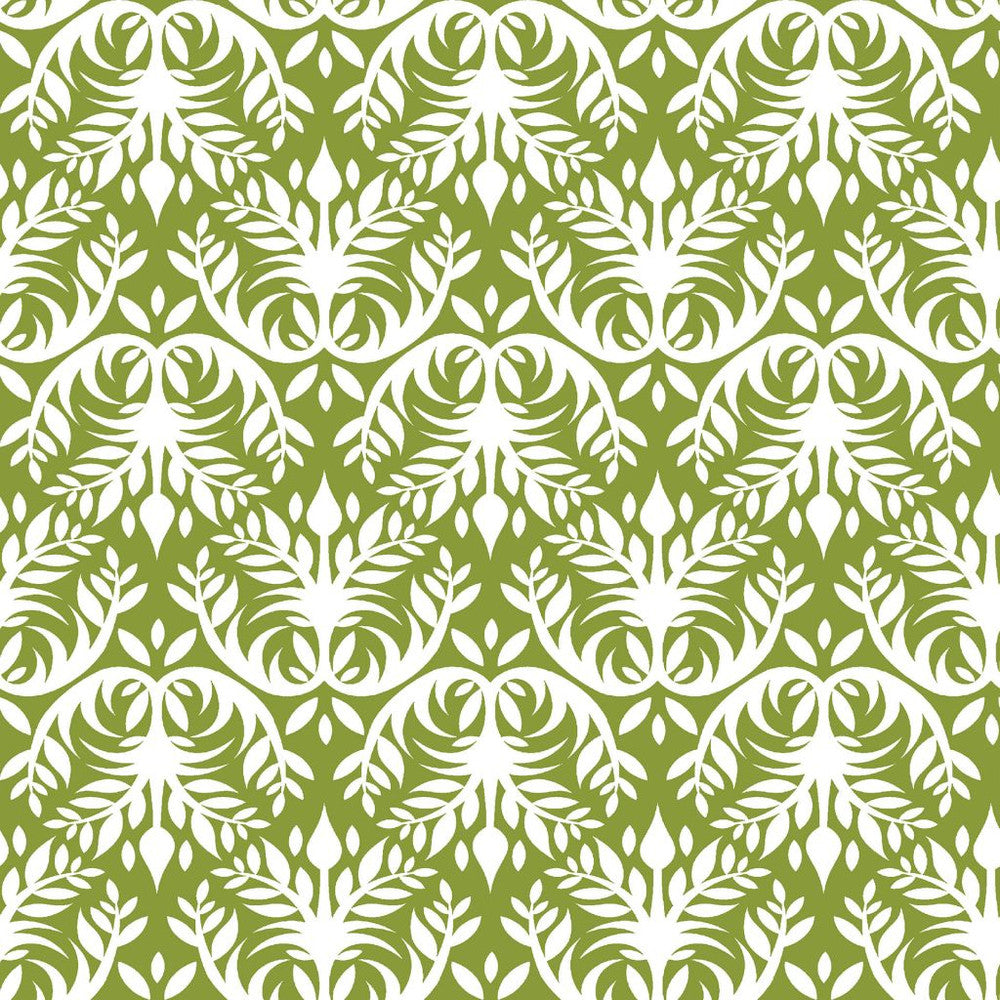 Double Dutch Damask Reversal Ivy by RM CoCo Fabric