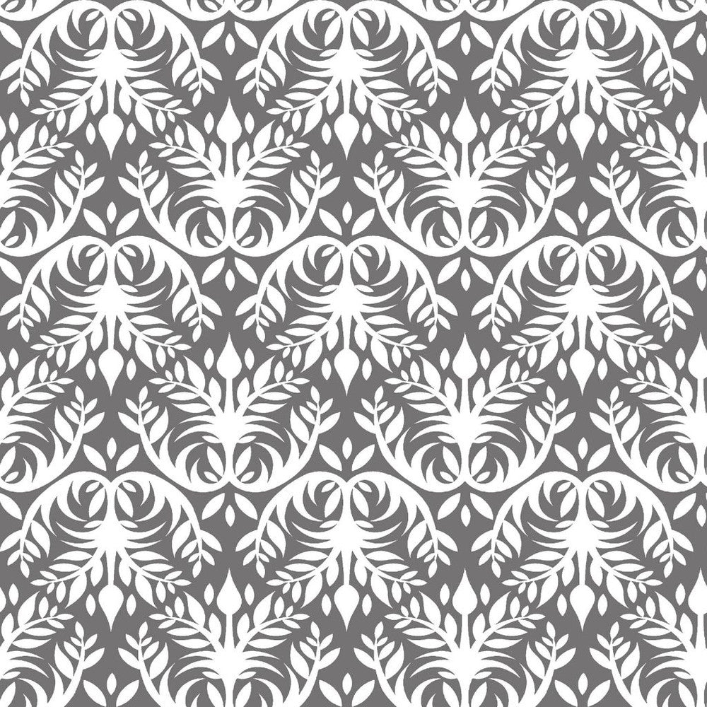 Double Dutch Damask Reversal Pewter by RM CoCo Fabric