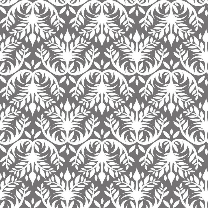 Double Dutch Damask Reversal Pewter by RM CoCo Fabric