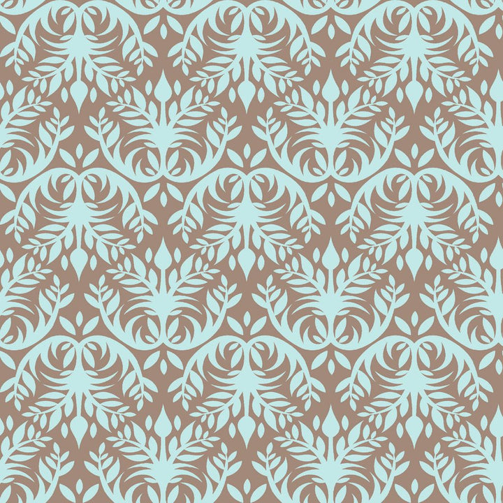 Double Dutch Damask Reversal Robin's Egg by RM CoCo Fabric