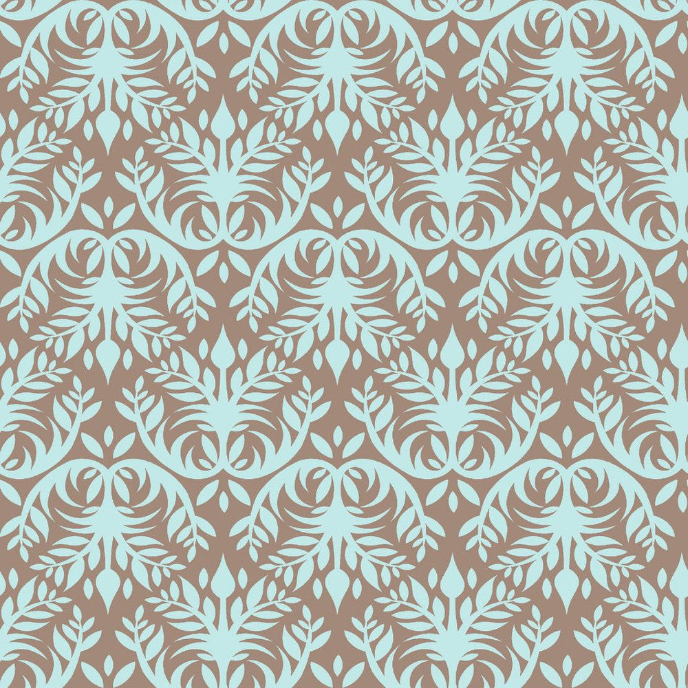 Double Dutch Damask Reversal Robin's Egg by RM CoCo Fabric